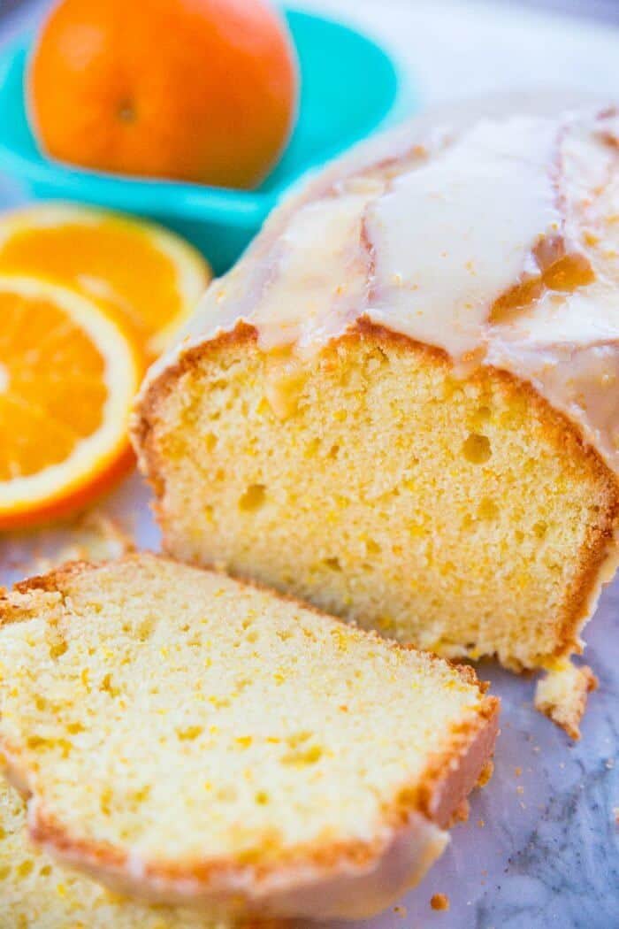 Sliced loaf with Orange Icing Glaze 