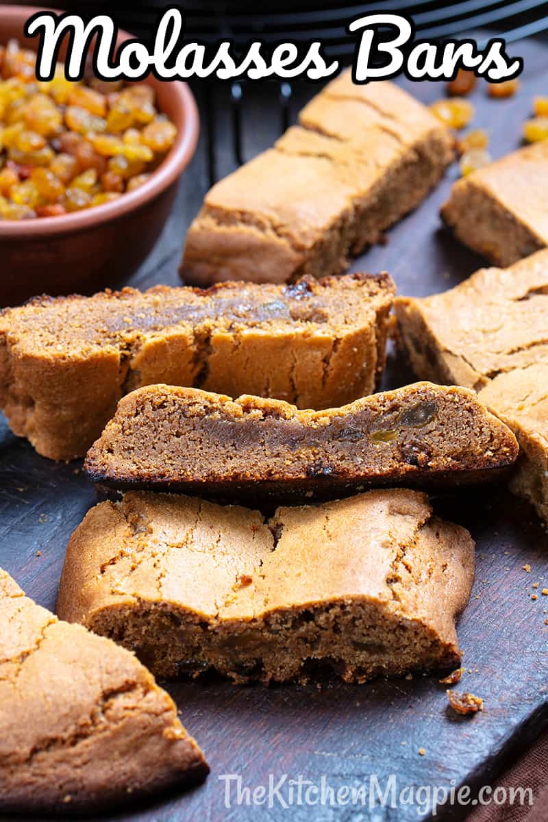 These are my Grandma Marion's Molasses Bars, also known as hermit bars. Chewy, delicious sweet bars for the molasses lovers!