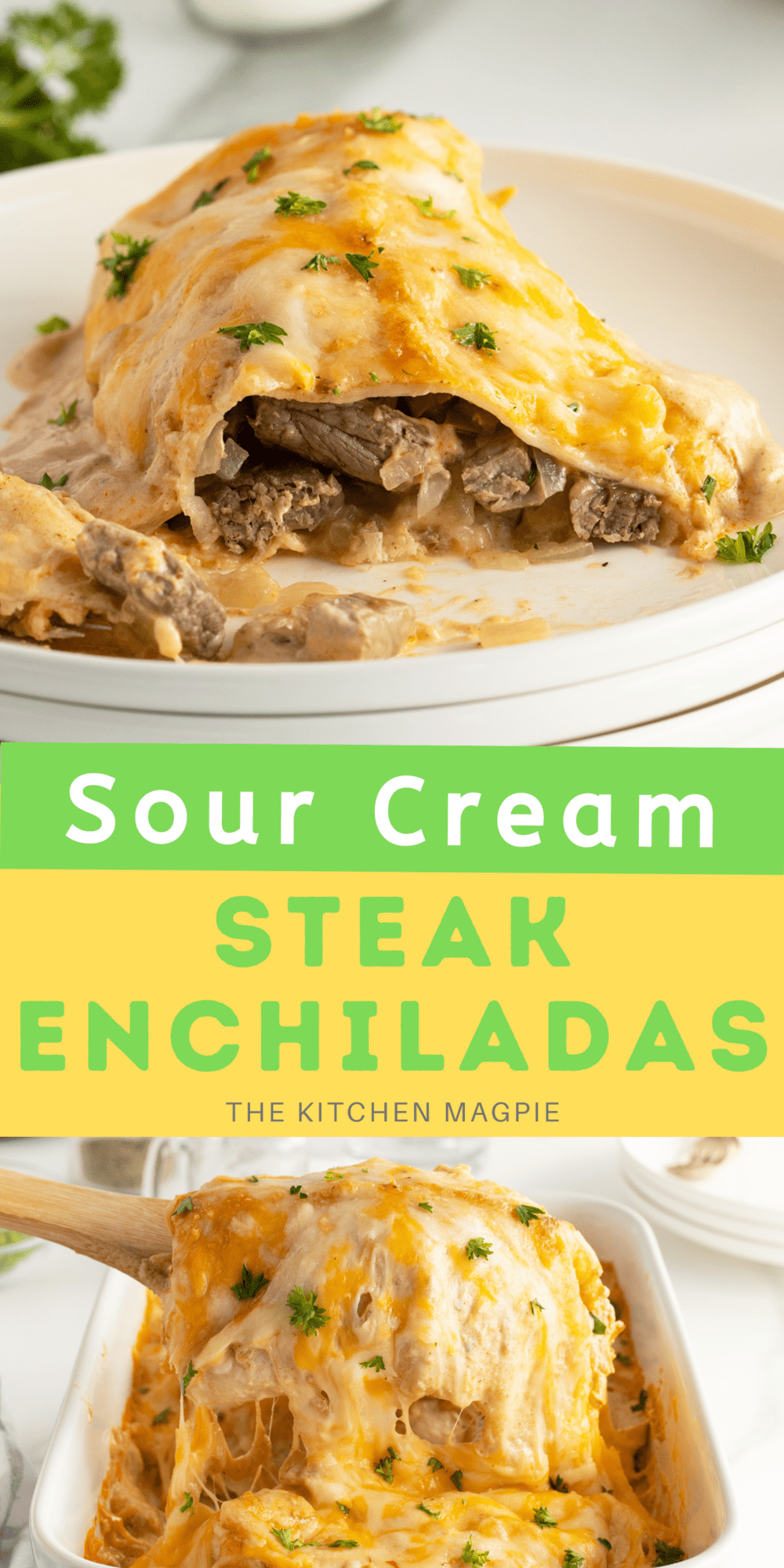 These Steak Sour Cream Enchiladas are the easiest dinner ever! The whole family is going to love them!