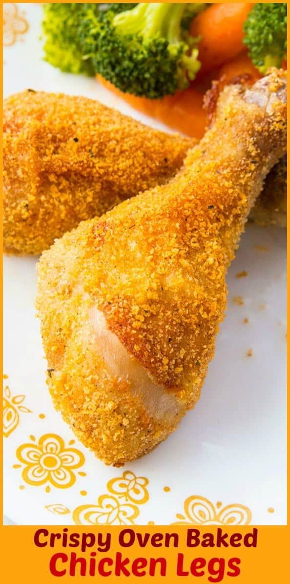 The Best Crispy Oven Baked Chicken Legs will transport you right back to your childhood! Who remembers their Mom making Shake and Bake and fighting over the chicken drumsticks? #chicken #drumsticks #chickenlegs #recipe #cvrispychicken #chickenrecipe #shakeandbake #homemade #dinner #famiyfriendly #supper 