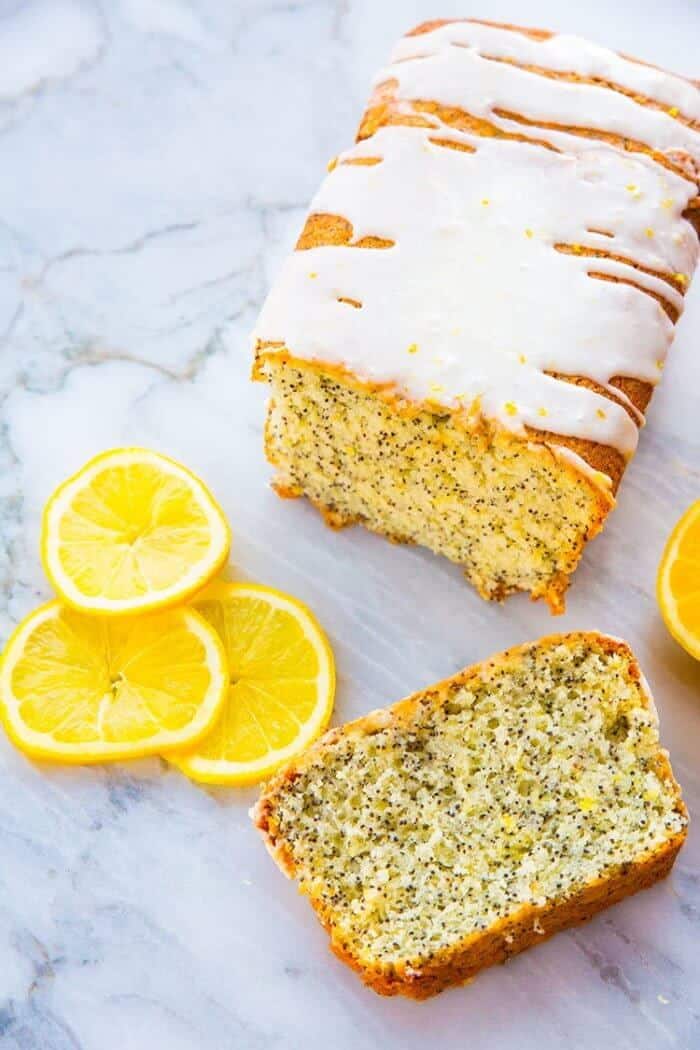 Lemon Poppy Seed Loaf Cake with Lemon Icing Glaze, perfect for your springtime baking! 