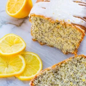 Lemon Poppy Seed Loaf Cake with Lemon Icing Glaze, perfect for your springtime baking!