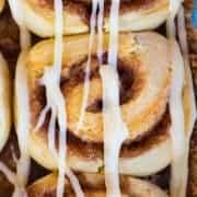 Cinnamon Roll with Cinnamon Roll Icing Glaze on Top