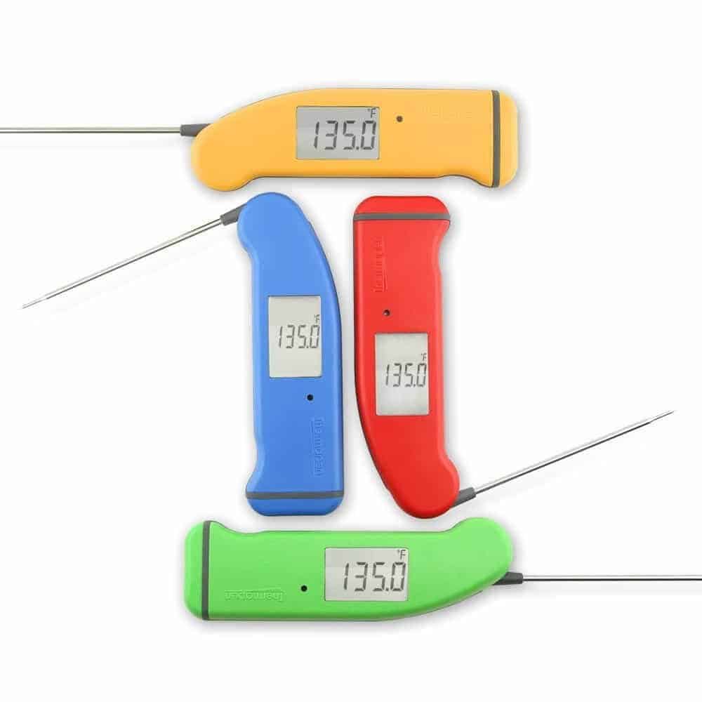 Yellow, Red, Blue and Green Instant Read Thermometers 