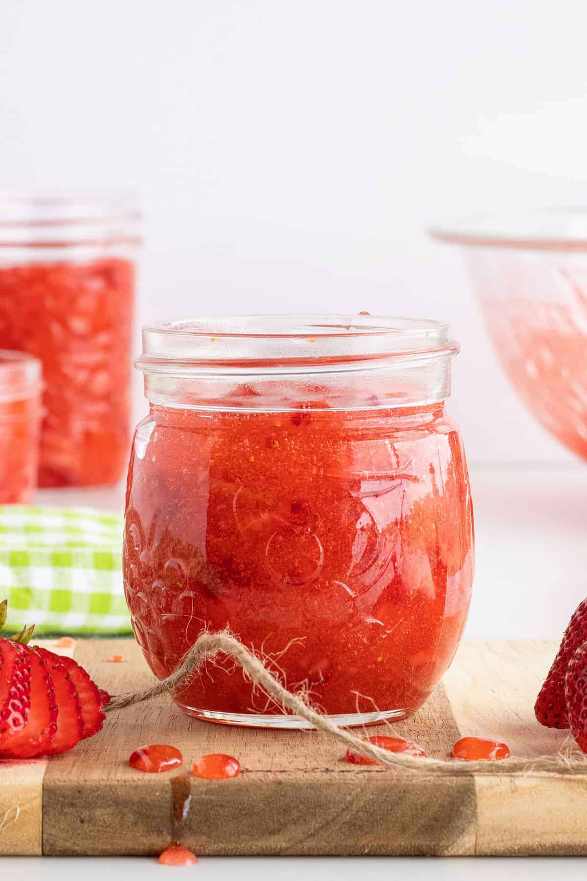 Low Sugar Strawberry Freezer Jam + Video