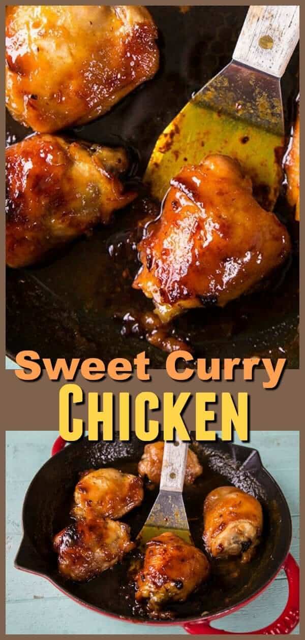 This sweet honey curry chicken is a family favourite! This is a great recipe to introduce kids to curry. #curry #currychicken #chicken #recipe #chickenrecipe #chickenthighs 