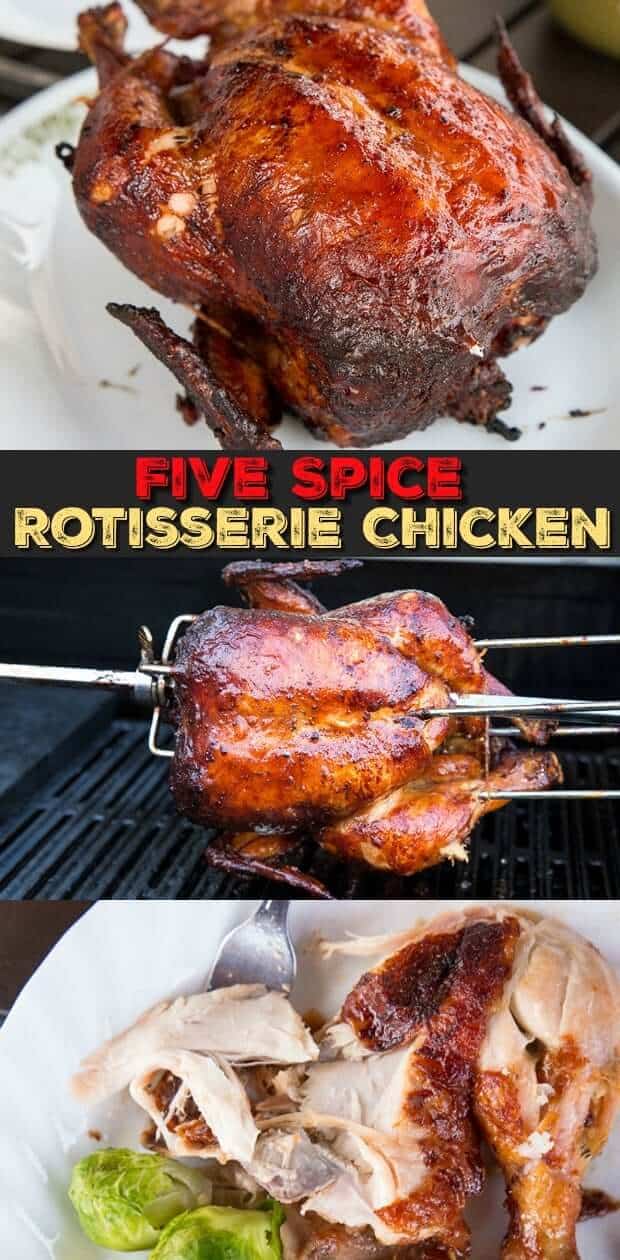 How to make amazing rotisserie chicken at home - with a flavourful 5 spice marinade! #bbq #grilling #summer #cooking #chicken #recipe #marinade #barbecue #barbeque #chickenrecipe #