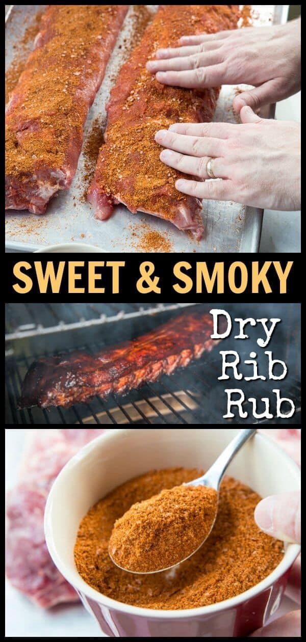 ¡Este aliño seco dulce y ahumado para costillas va a ser un nuevo favorito para la barbacoa, la parrilla, el ahumador de leña o incluso las costillas al horno! #BBQ #ribs #grilling #summer #rub #spices #barbecue #meat #recipe