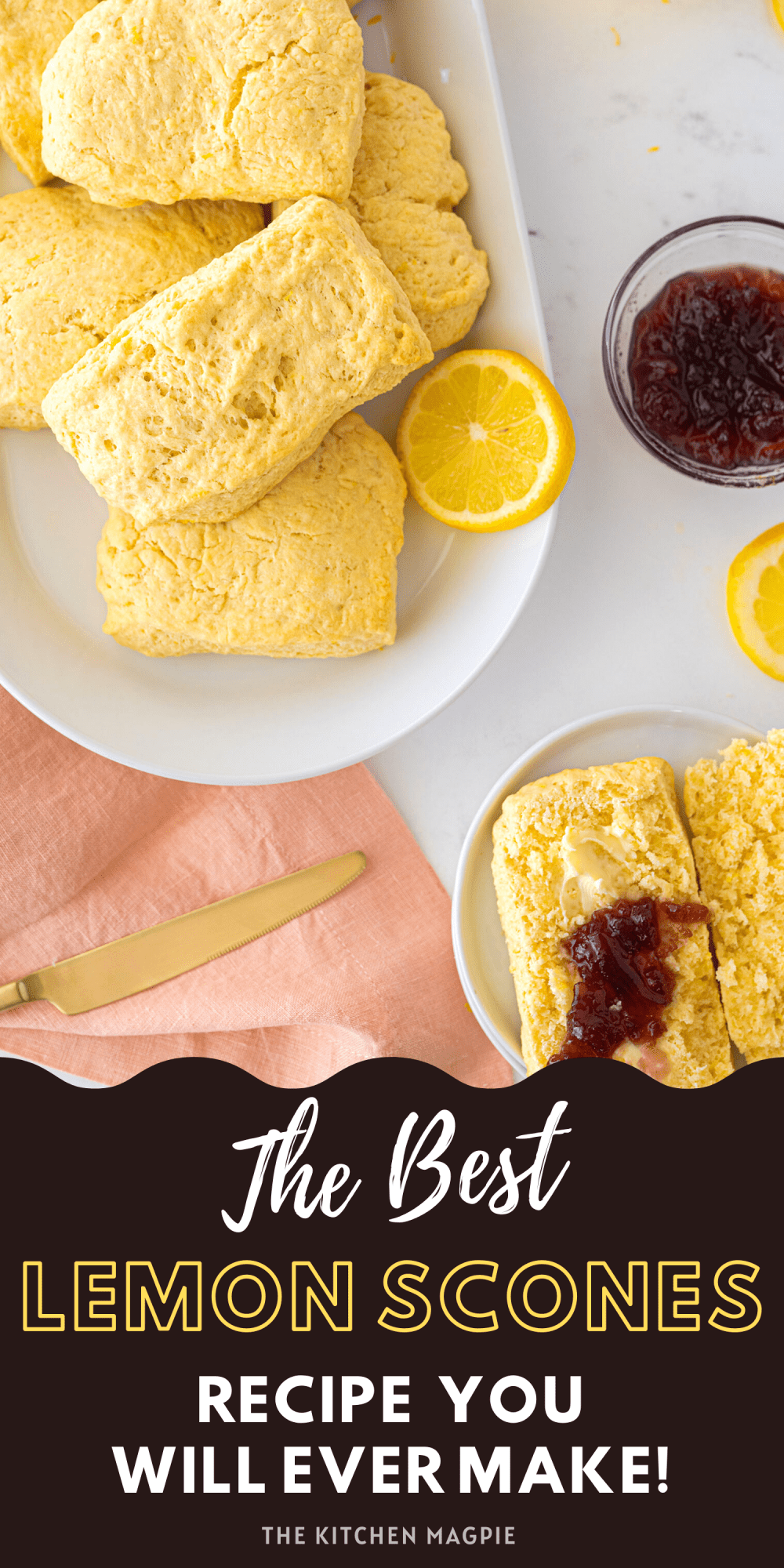 Crispy, buttery lemon scones that are the perfect breakfast or tea time treat! 