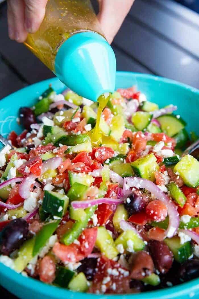 Greek Salad with Homemade Greek Salad Dressing The Kitchen Magpie
