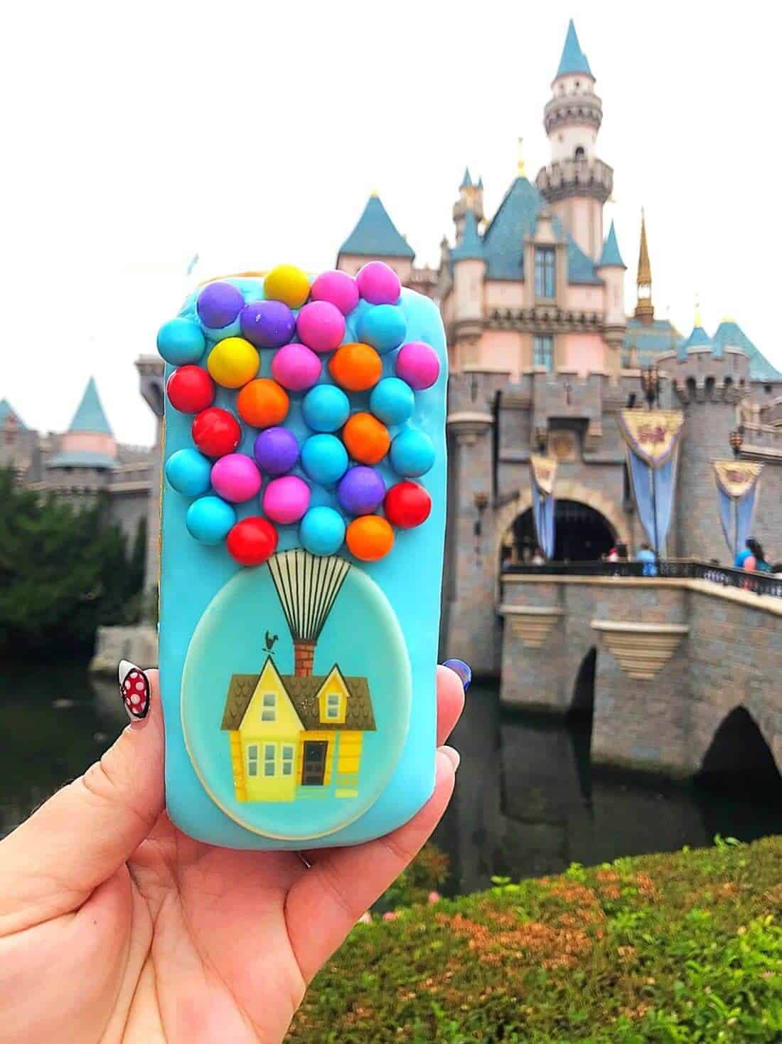 Blue UP Doughnut in Disneyland that looks like a phone case