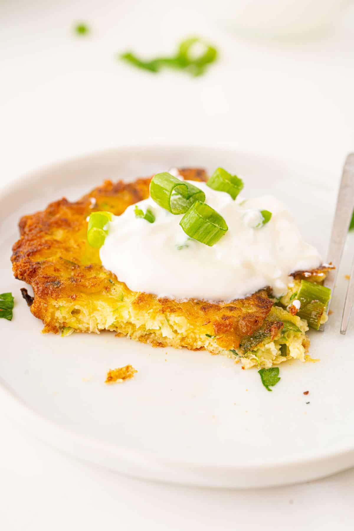 zucchini fritters on a plate