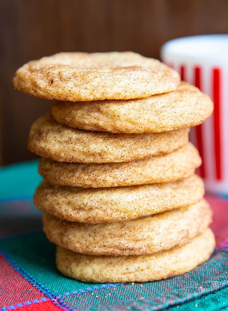 close up Stack of Snickerdoodle Cookies