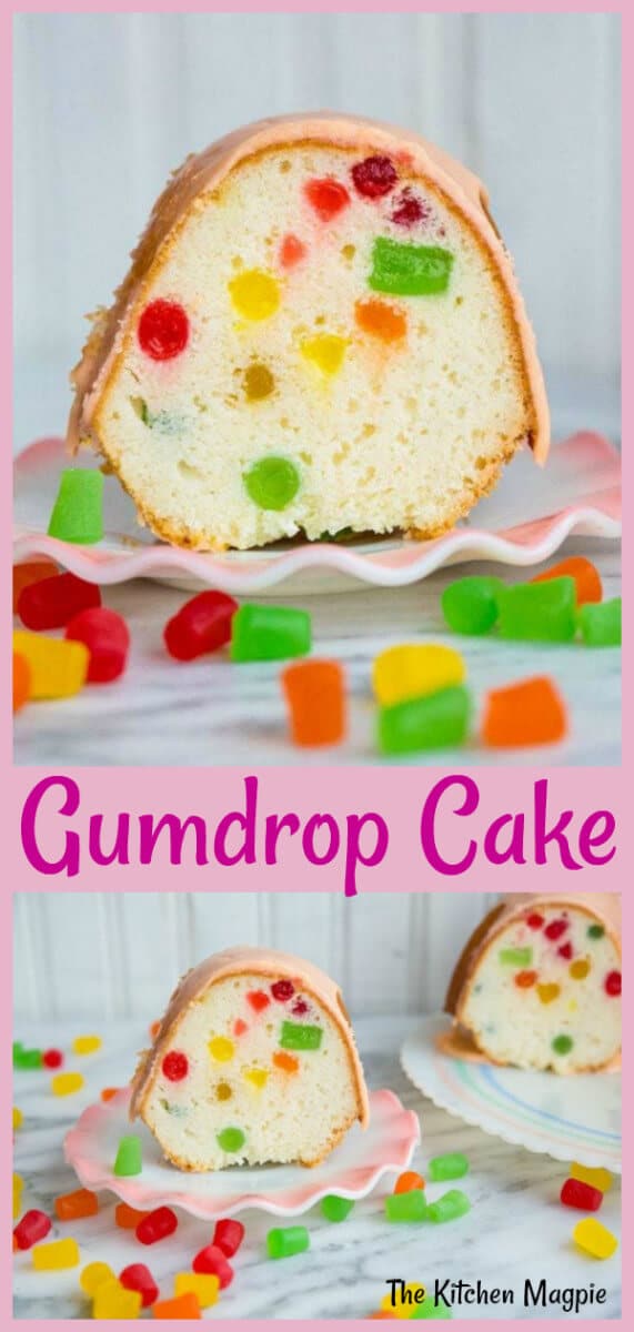 Decadent and delicious Gumdrop Cake! Perfect for your next party or holiday gathering! #cake #gumdrops #christmas