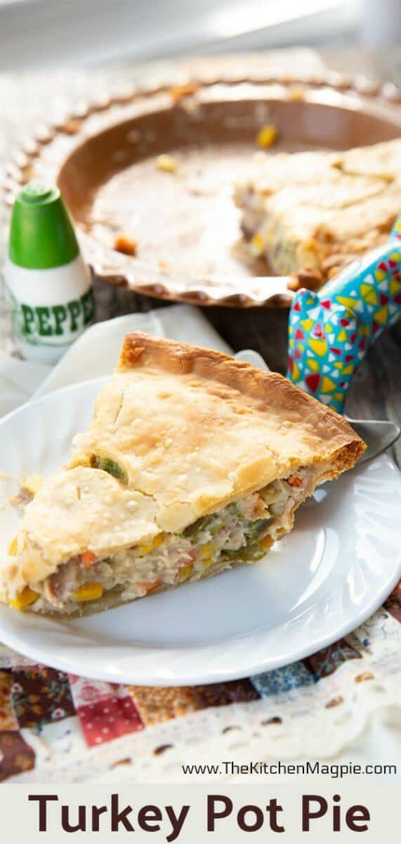 Leftover Turkey Pot Pie is the perfect way to use up leftover Turkey from your holiday meal! This recipe is easily doubled or tripled, simply freeze the remaining pies for later. #turkey #thanksgiving #christmas #pie #potpie