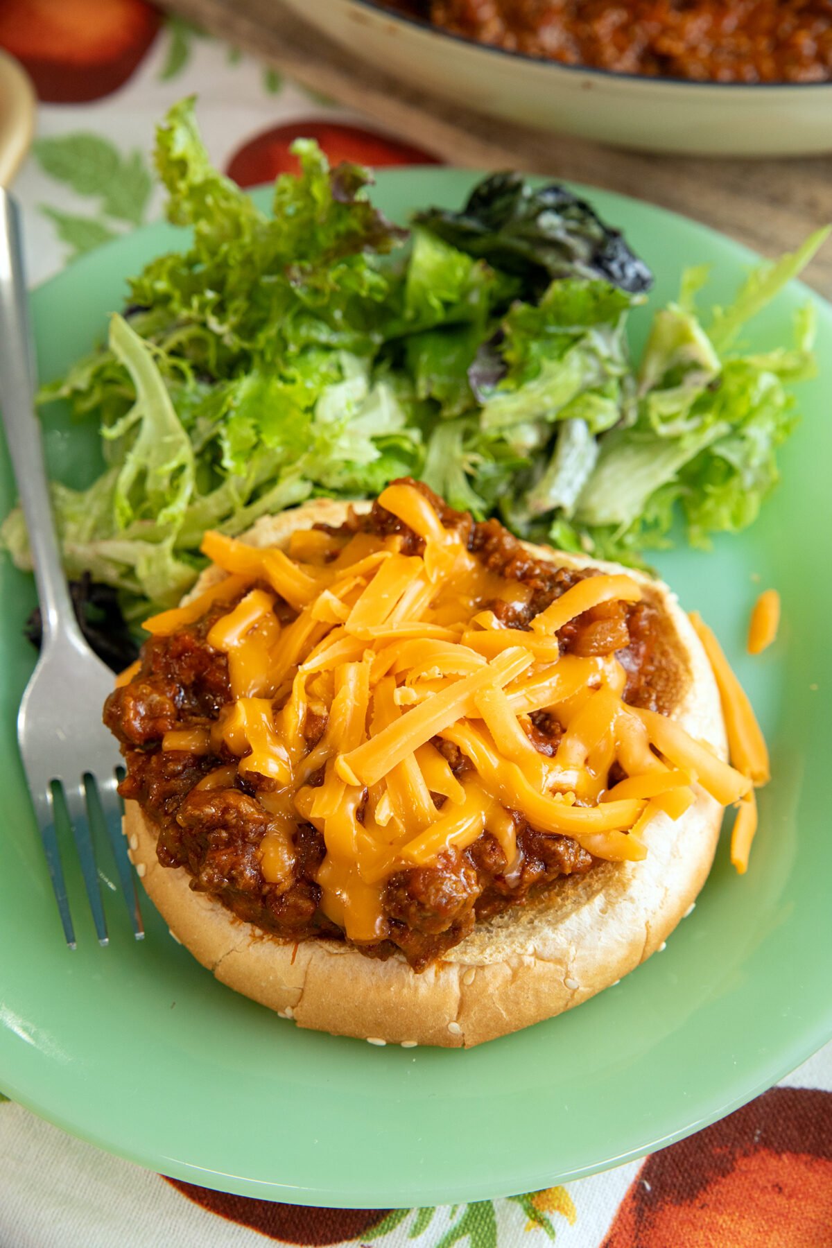 open-faced sloppy Joe on a plate