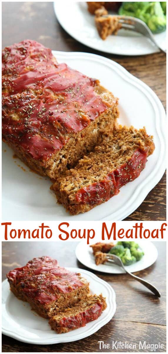 A classic meatloaf recipe that uses tomato soup. Sometimes nothing beats a classic meatloaf recipe! #meatloaf #tomato #soup 