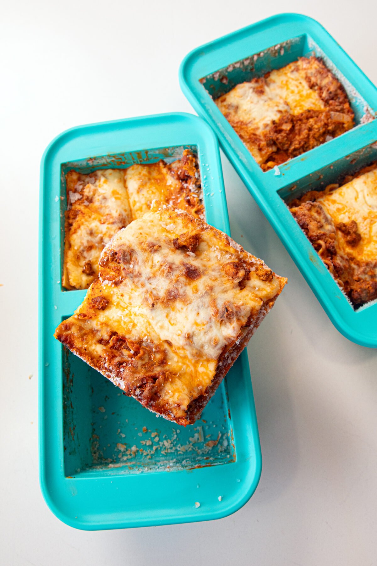 a frozen slice of lasagna 