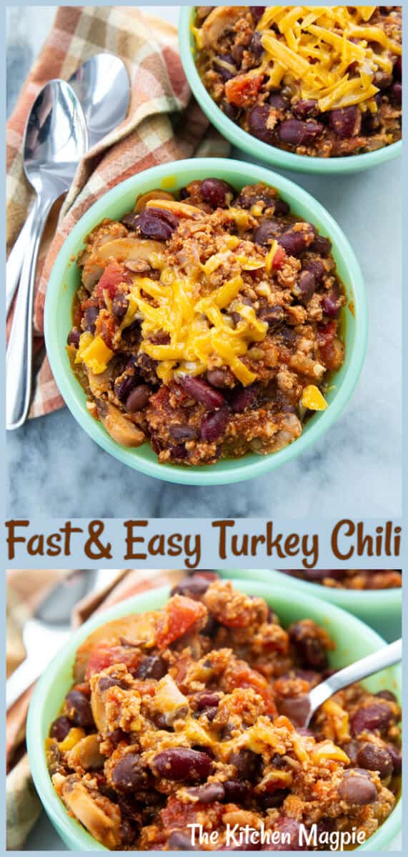 This ground turkey chili is perfect for when you want a healthier chili that still tastes fantastic! The kids didn't even know that it was ground turkey - a win! #turkey #chili #groundturkey