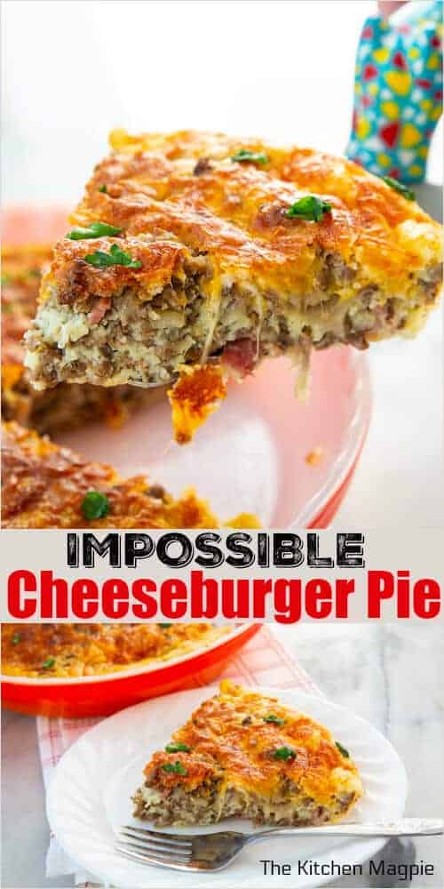 The classic recipe for The Bisquick™ Impossible Cheeseburger Pie! This ground beef and cheese pie is made with baking mix, milk and eggs for a fast and easy meal!
