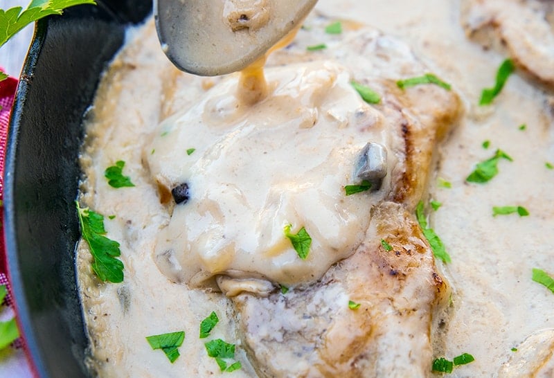 Baked Cream of Mushroom Pork Chops - The Kitchen Magpie