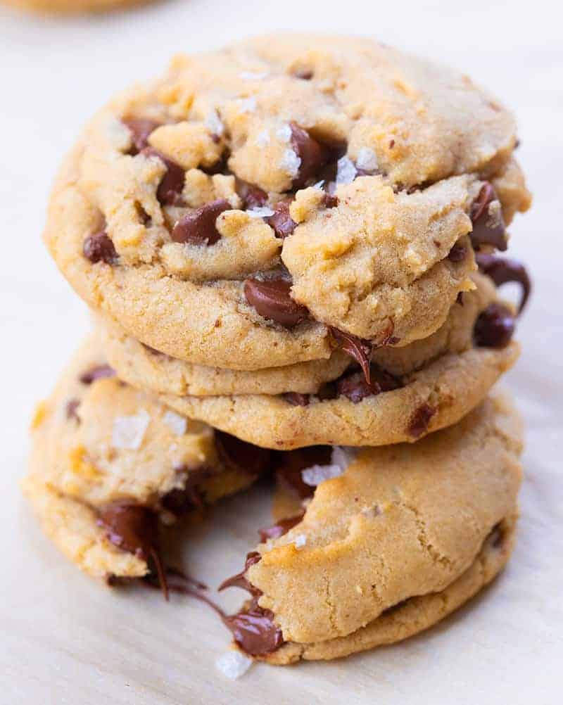 a stack of brown Butter Chocolate Chip Cookies