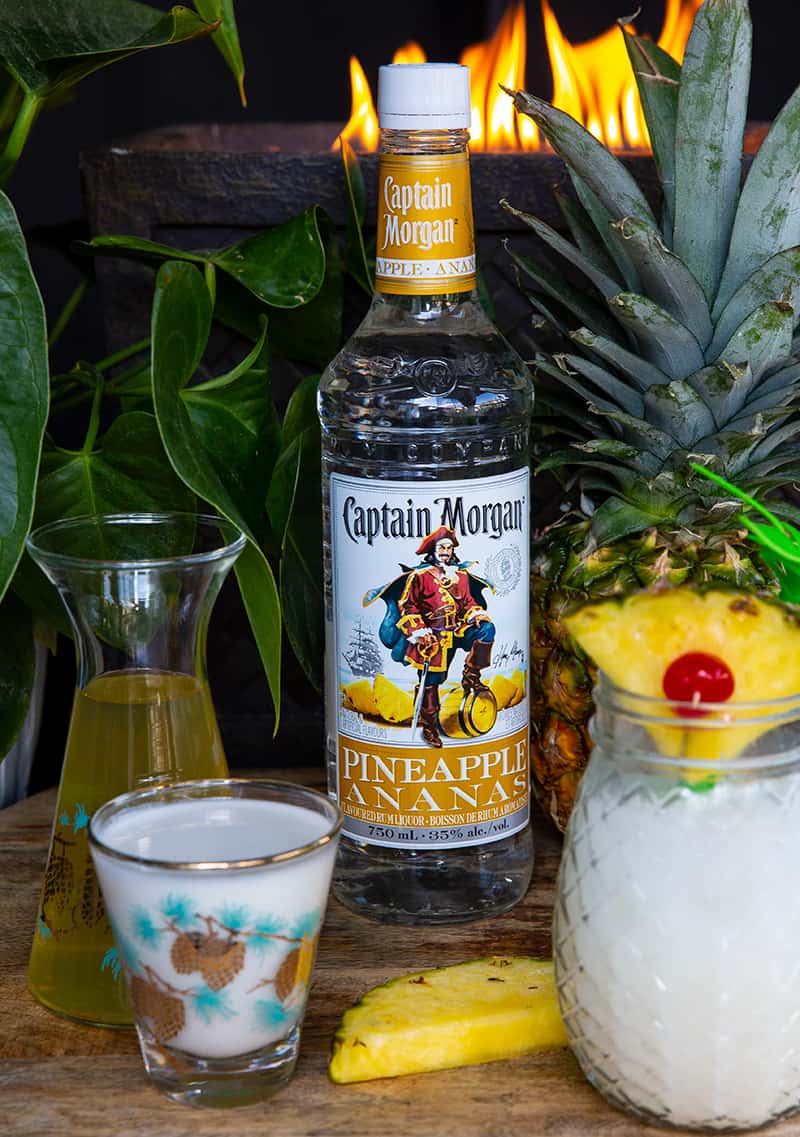 Pineapple Rum, cream of coconut and pineapple juice for Piña Colada