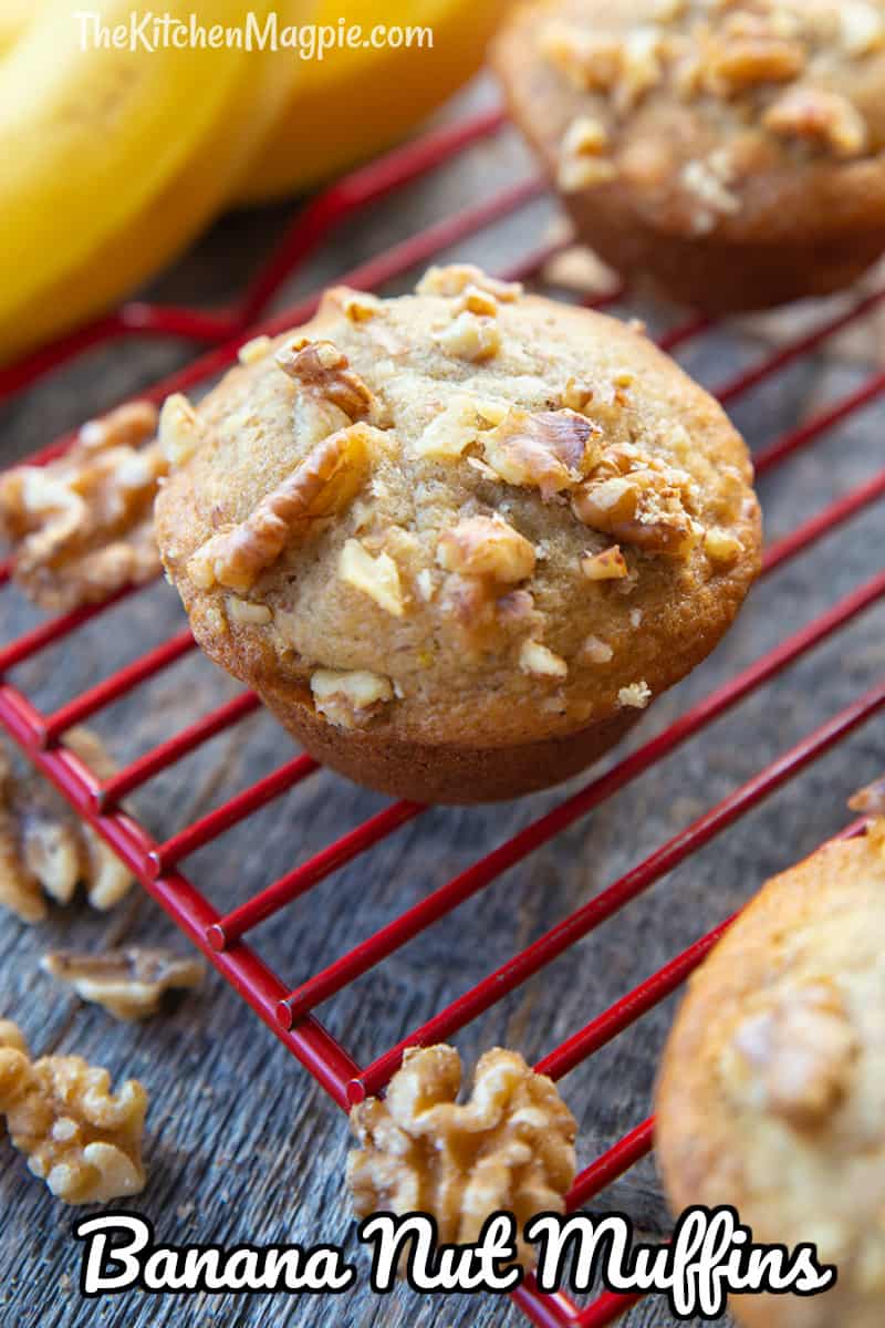 These delicious and easy banana muffins are the perfect breakfast for busy families on the go! A great way to use up your bananas. 