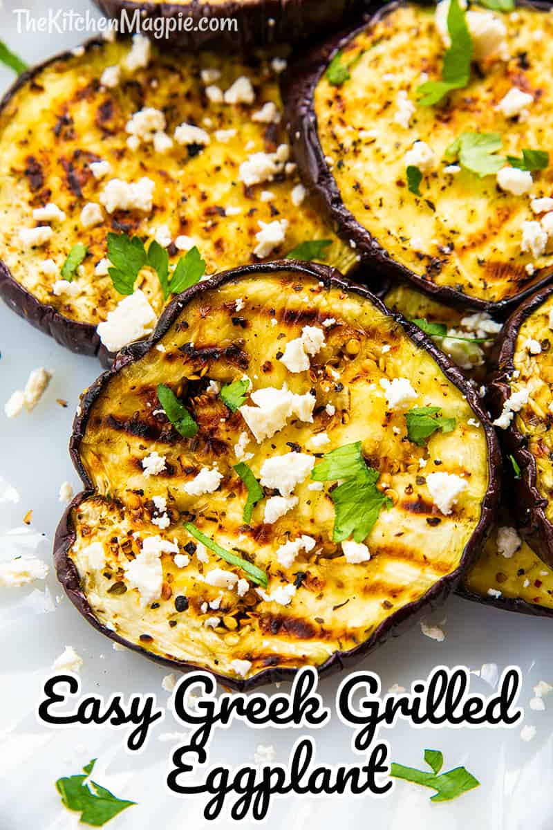 Greek seasoning and Feta cheese top perfectly grilled eggplant slices, making this super healthy, low carb recipe an absolute hit with everyone! 