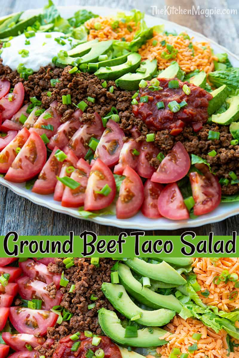 Ground beef taco salad is one of my go-to meals when I don't have that much time to cook, but want to get a healthy and kid-approved meal on the table!