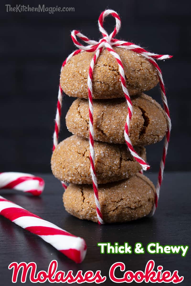 These classic molasses cookies are crispy on the outside, chewy in the middle and absolutely delicious! The recipe is a classic Christmastime cookie that Grandma used to make!
