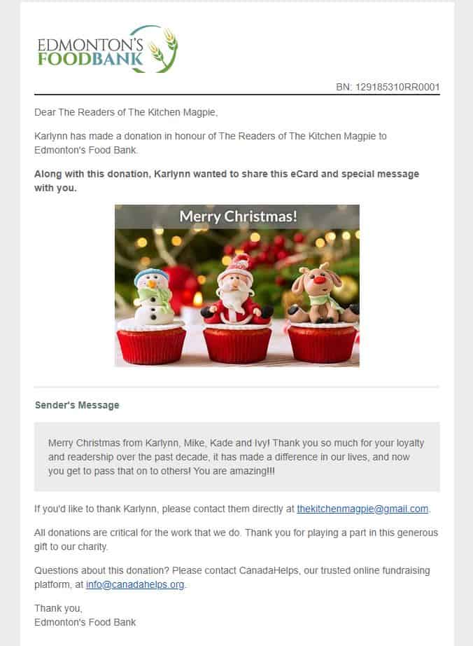 Christmas letter for the readers with picture of cute Christmas figures at the middle