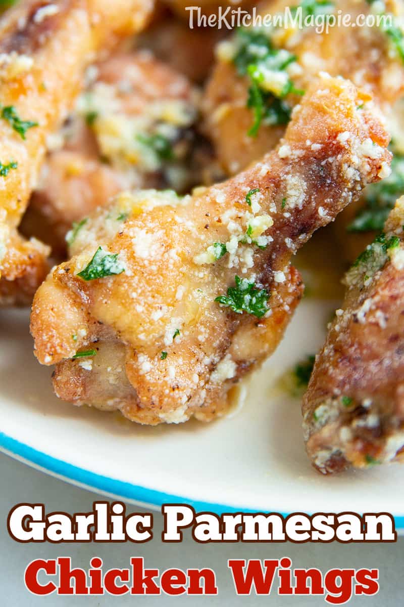 The trick to making the BEST garlic Parmesan chicken wings is to bake them like crispy salt and pepper wings FIRST, bake them in the oven then then toss them in a decadent garlic Parmesan butter sauce! 
