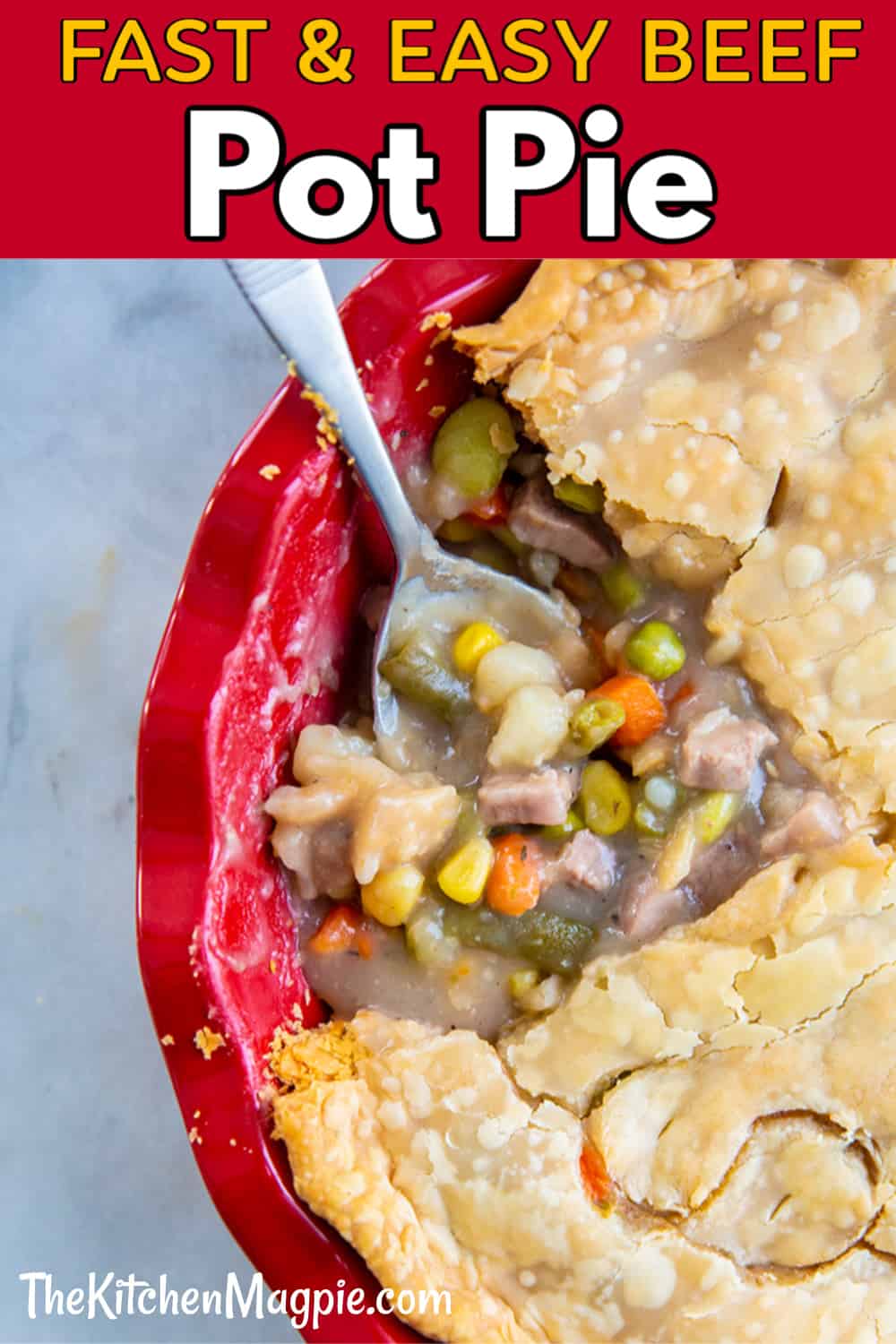 Beef pot pie is so often overlooked, but it is the best way to use up leftover roast beef! This pot pie has a flavorful gravy and is packed with beef, potatoes and vegetables! 