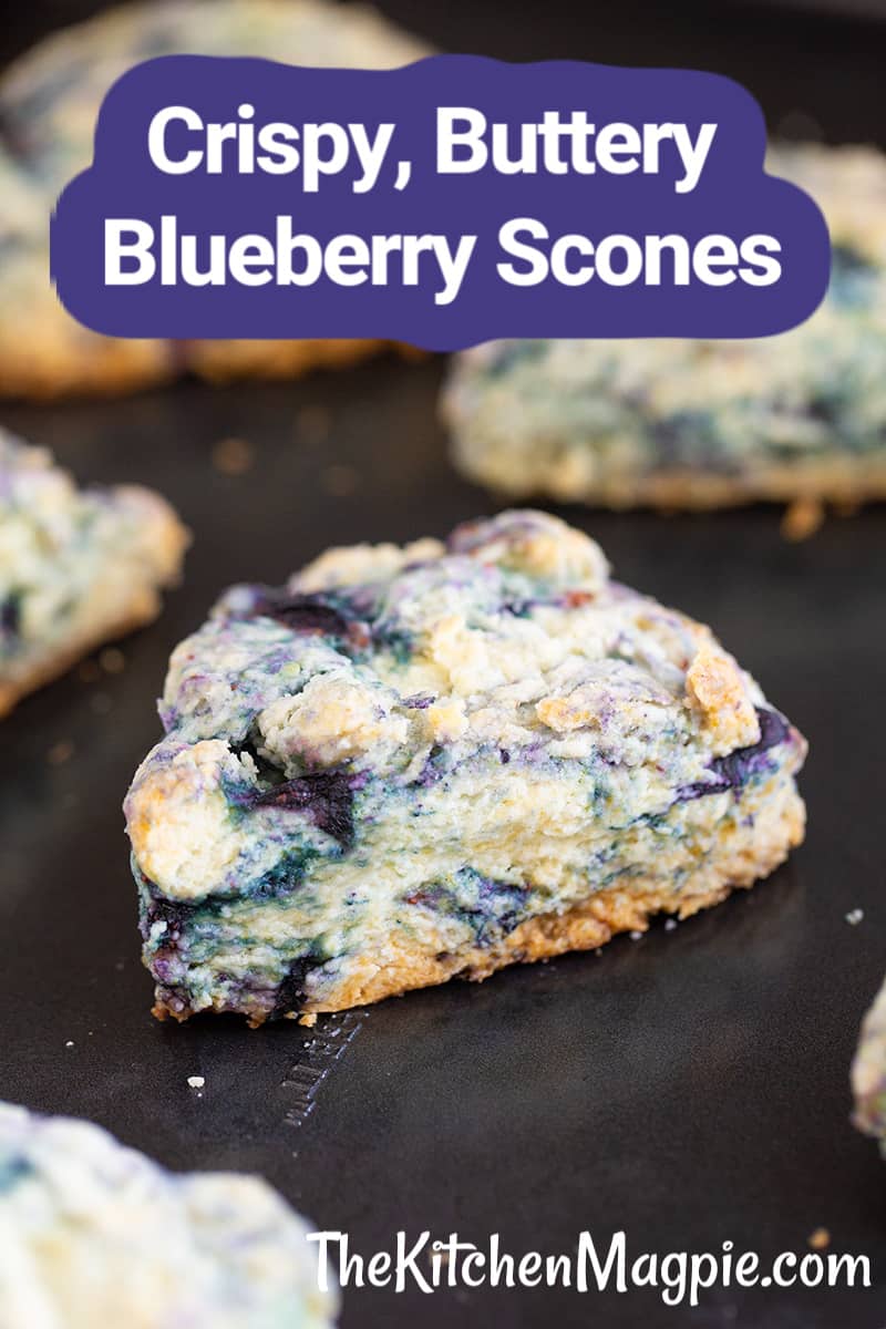 Nothing beats hot, fresh buttery blueberry scones straight from the oven! This recipe makes 18 delightfully light and crispy scones.