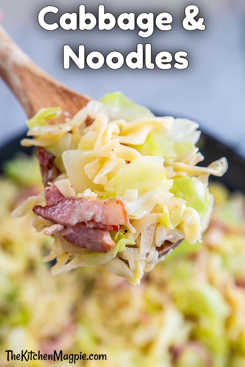 Fried cabbage and noodles is a classic Eastern European dish that is so fast and easy to make! You can customize it to your liking with bacon, sausage or another meat! 