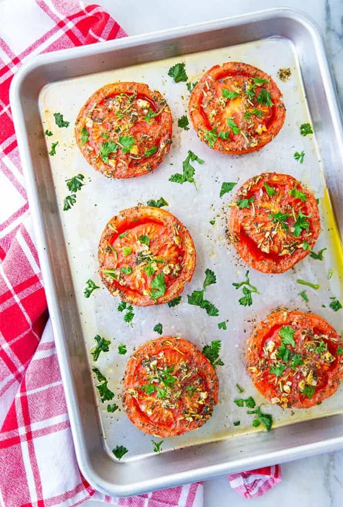 Easy Garlic & Herb Oven Roasted Tomatoes The Kitchen Magpie