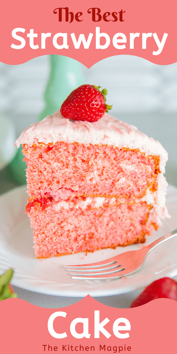 This wonderfully vintage strawberry cake recipe uses the best of all worlds : a cake mix to make it quick, fresh strawberries to enjoy the bounty of the season AND a strawberry buttercream frosting that will blow your mind! 