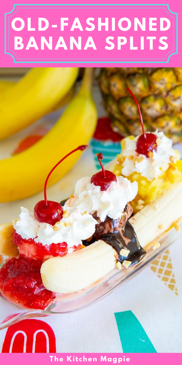 How to make the perfect old-fashioned banana split ice cream sundae with the classic ice cream flavors and toppings. 