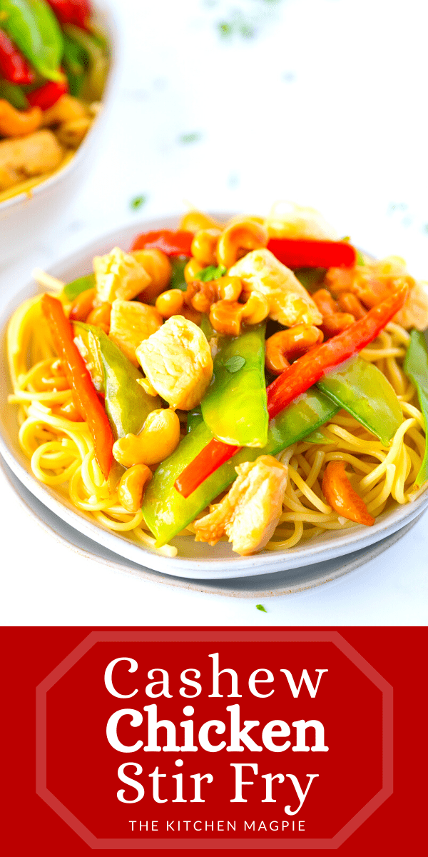 This simple and delicious cashew chicken stir-fry is fast, healthy and a great way to get in your daily vegetables and protein! #chicken #healthy #stirfry