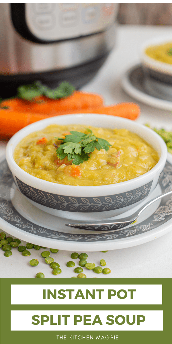 How to make delicious Instant Pot split pea soup in half the time it takes to make it on the stovetop! This recipe is incredibly easy to customize to your liking.