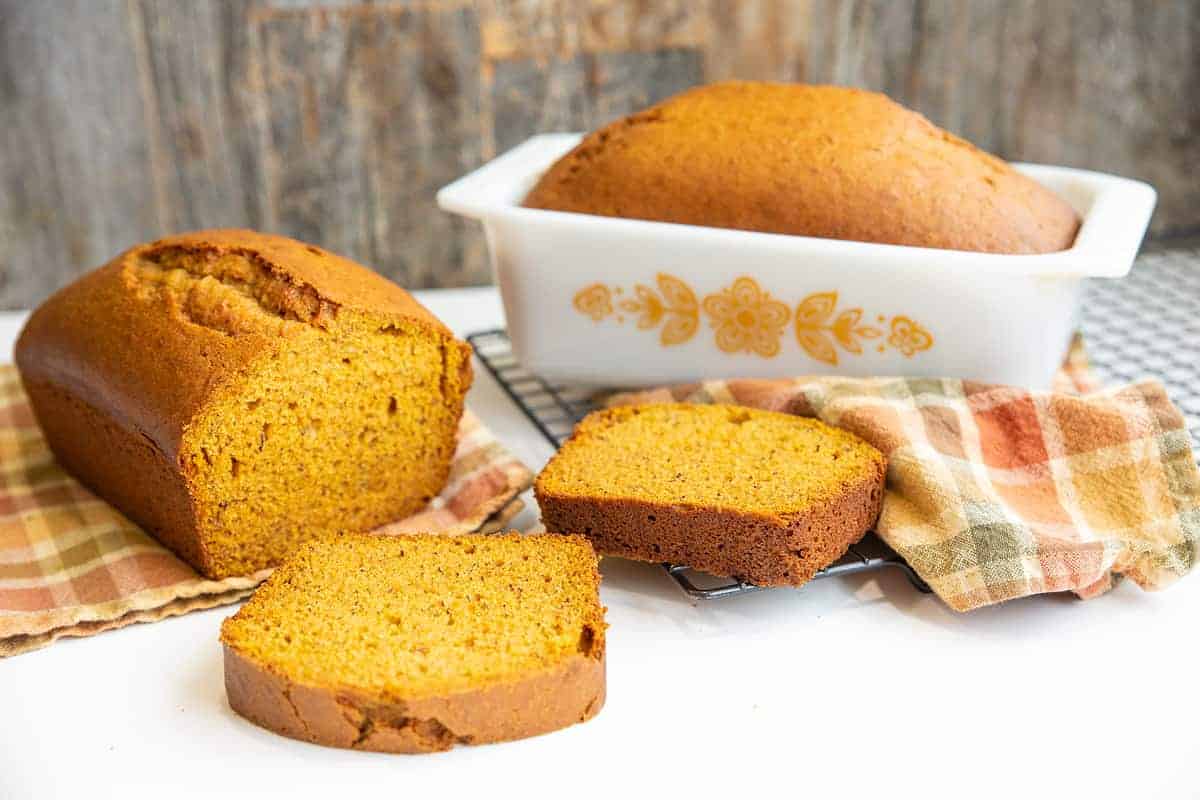 Sliced and Whole Pumpkin Banana Bread 