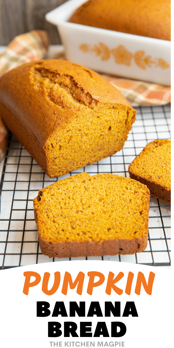 Pumpkin banana bread takes two favorite flavors and combines them into one perfectly pumpkin spiced, banana flavored loaf! A new family favorite! 