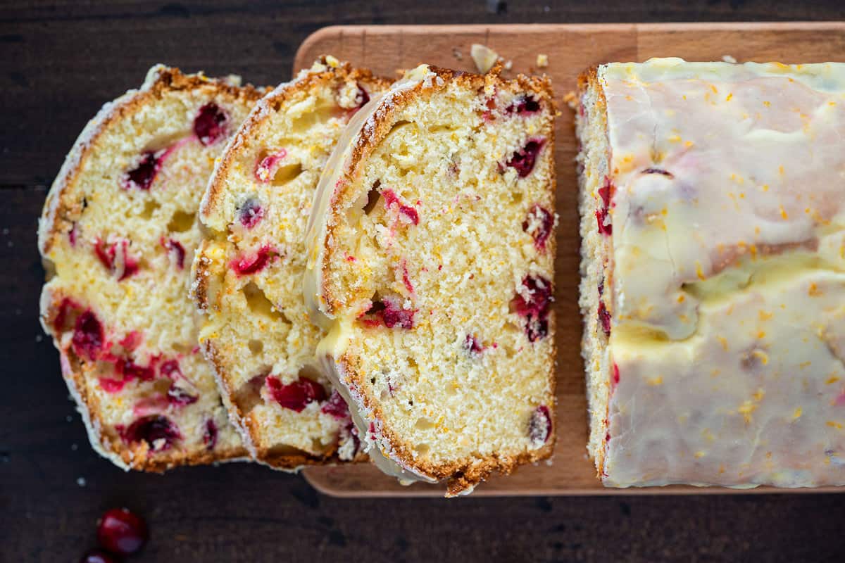  licesd loaf of cranberry orange bread