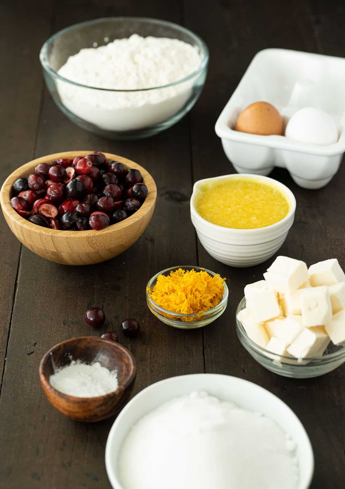 ingredients for cranberry orange bread