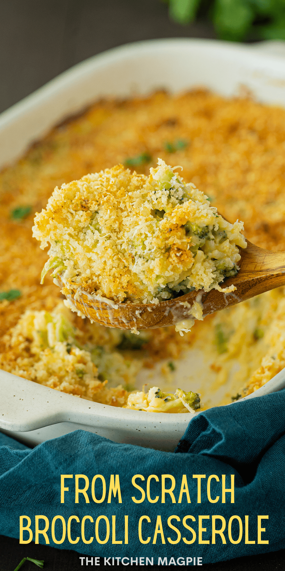 This broccoli rice casserole is the classic casserole redone with a homemade cheese sauce and crispy Parmesan Panko topping! #casserole #broccoli #rice #sidedish