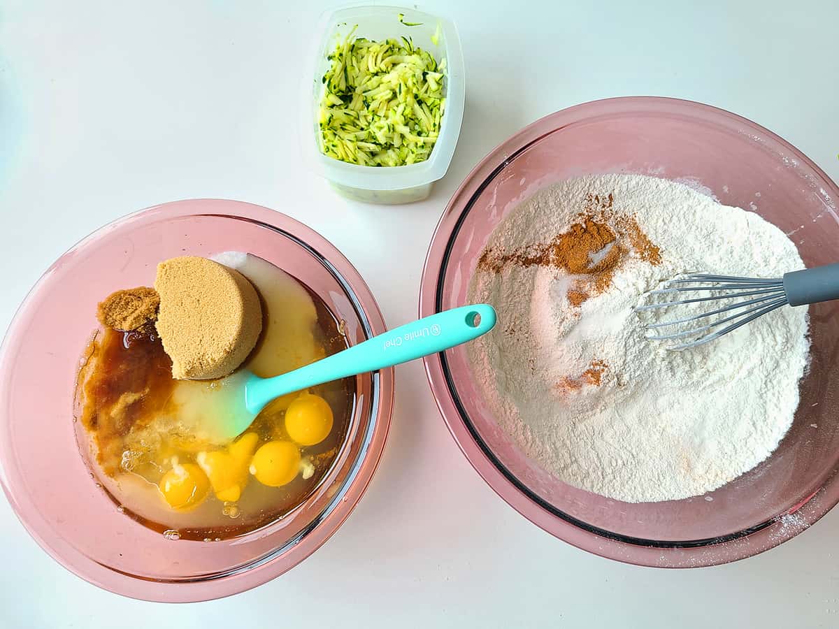 Ingredients in making Zucchini Banana Bread