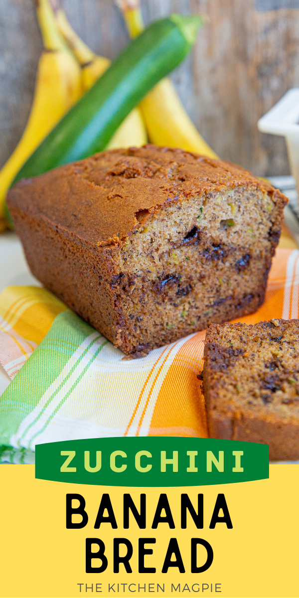 This zucchini banana bread uses up two foods we are always looking to bake into something else: bananas and zucchinis! The best of both worlds, this delicious quick bread recipe makes two loaves, one for now and one for later!