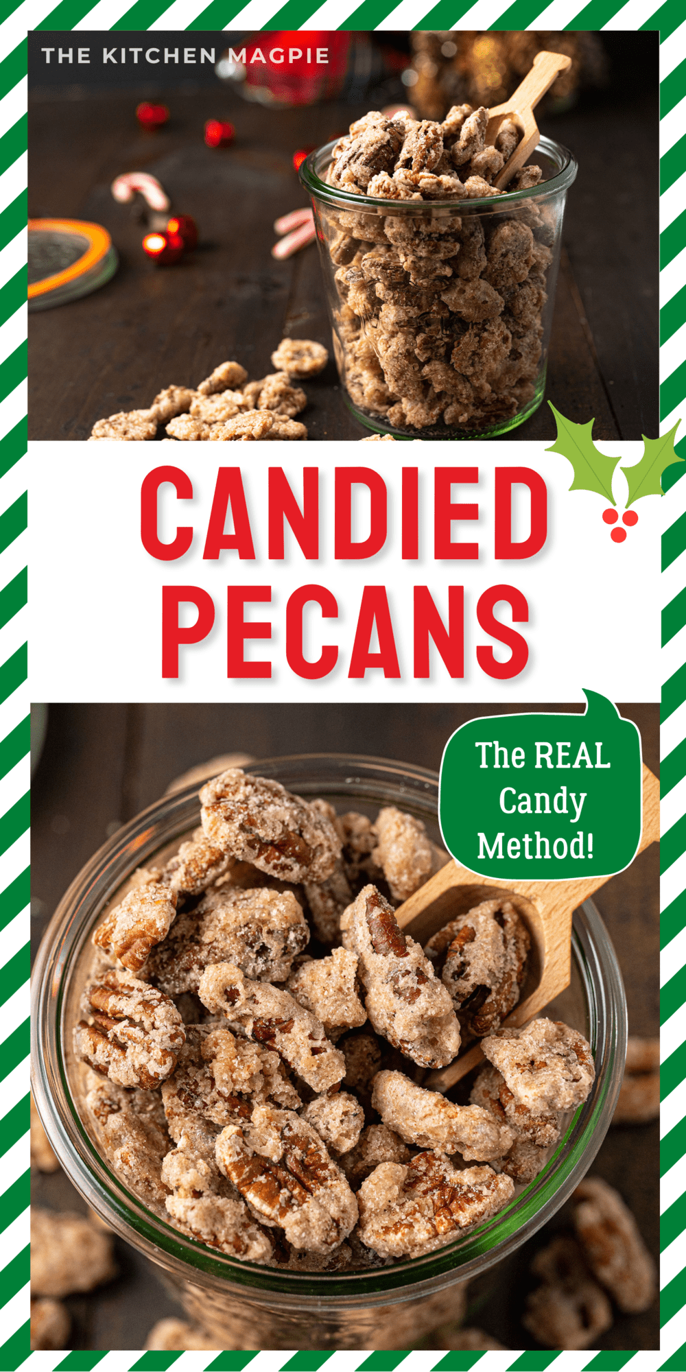 Real, true candied pecans using the soft ball candy making method to get the best, real candy-coated pecans you'll ever have! 