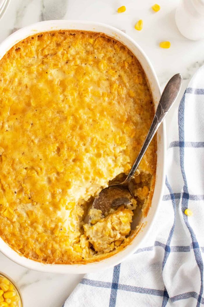 Creamy Corn Pudding - The Kitchen Magpie